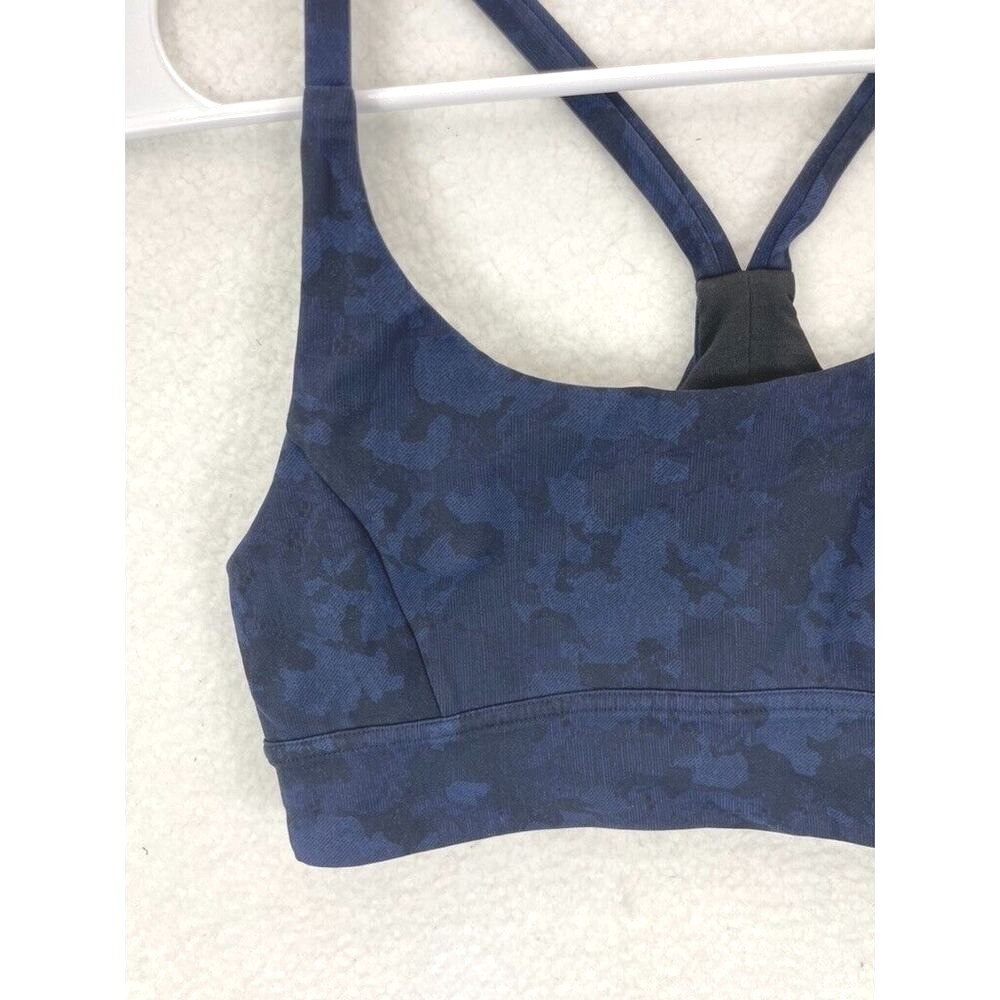 Lululemon Train Times Sports Bra Women's Size 8 Camo Navy Blue Camo Athletic - Picture 4 of 7